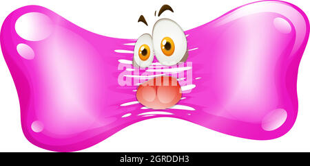 Purple form with funny face Stock Vector