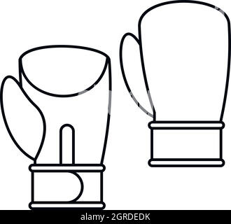 Boxing gloves icon, outline style Stock Vector