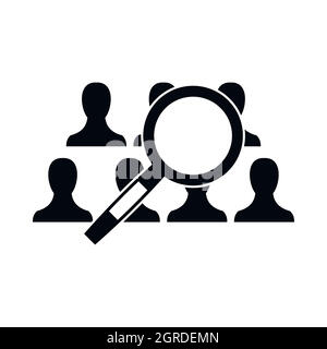 Magnifying glass searching icon, simple style Stock Vector