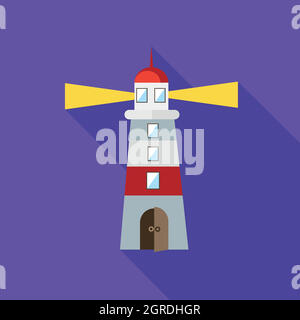 Lighthouse building. Flat design style. Vector illustration isolated on ...
