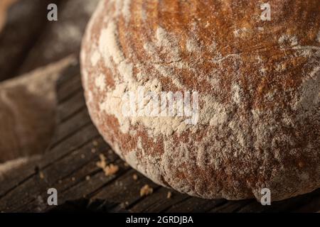 Delicious and beautiful bread from sourdough, all homemade Stock Photo