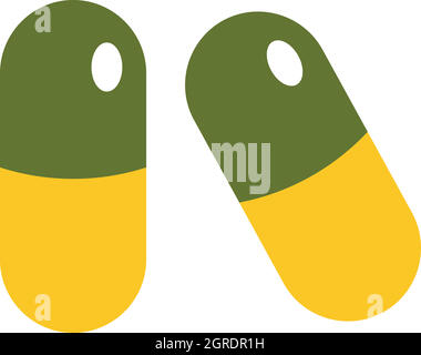 Pills icon in flat style Stock Vector