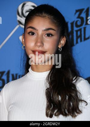 Isabella Ferreira arrives at the Los Angeles premiere of "Crush