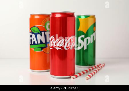 Cans of Sprite drink of Coca-Cola are seen for sale at a