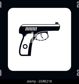 Gun icon in simple style Stock Vector