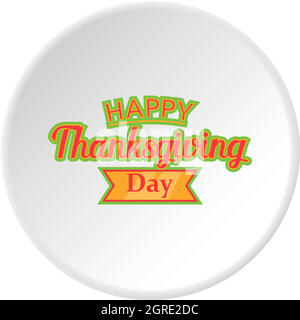 Happy thanksgiving day icon, cartoon style Stock Vector
