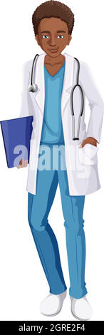 A Male Nurse on White Background Stock Vector