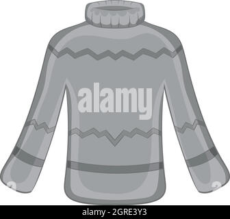 Mens sweater icon, black monochrome style Stock Vector