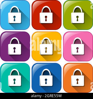 Buttons showing the padlocks Stock Vector