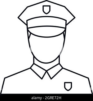 Policeman icon, outline style Stock Vector