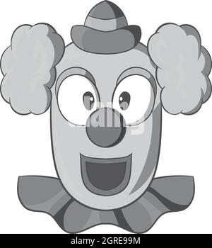 Clown face icon, black monochrome style Stock Vector