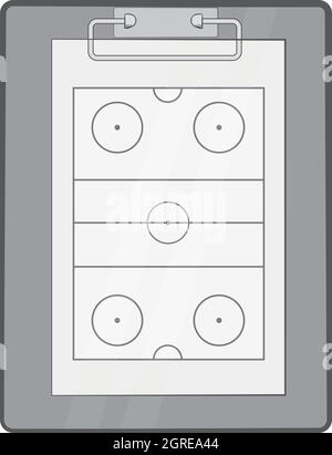 Hockey game plan icon, black monochrome style Stock Vector