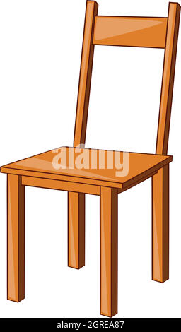 Wooden chair icon, cartoon style Stock Vector