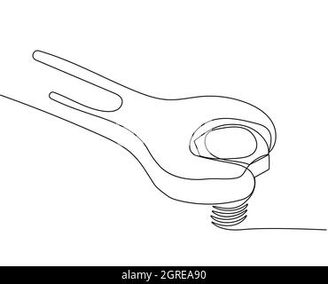 steel billet spanner bolt screw and nuts Stock Vector