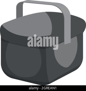 Cooler bag icon, black monochrome style Stock Vector