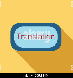 Translate button icon, flat style Stock Vector