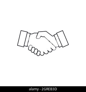 Handshake icon in outline style Stock Vector