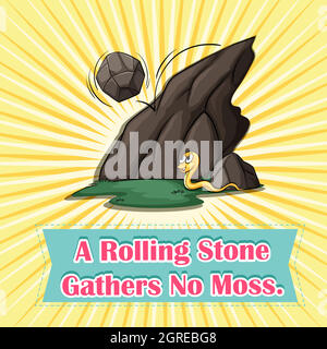Rolling stone gathers no moss Stock Vector Image & Art - Alamy