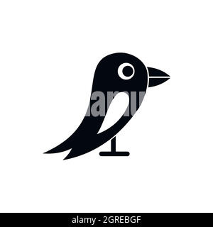 Social network bird icon, simple style Stock Vector