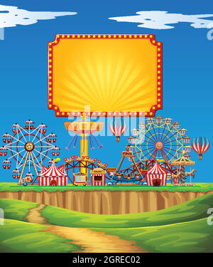 circus carousel scene in the landscape Stock Vector Image & Art - Alamy