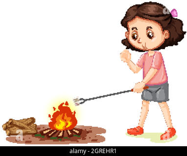 roasting hotdogs clipart