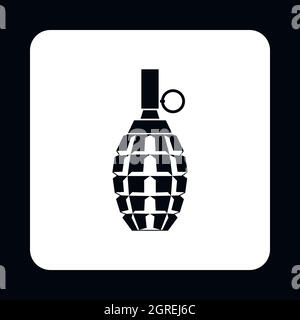 Hand grenade icon, simple style Stock Vector