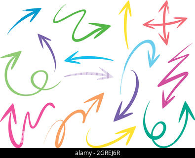 Different stroke designs for arrows Stock Vector
