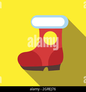 Winter shoes icon, flat style Stock Vector