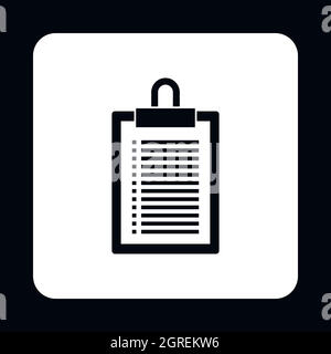 Document plan icon, simple style Stock Vector