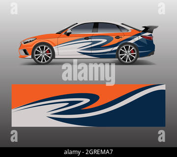Car wrap design for sport car. Car wrap design for branding, services, company. Stock Vector