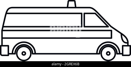 Ambulance car icon, outline style Stock Vector