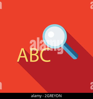 Search dictionary icon, flat style Stock Vector