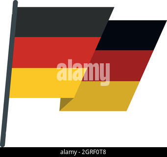 Flag of Germany icon, flat style Stock Vector