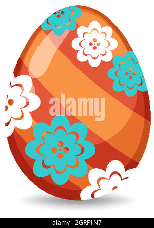 Easter theme with decorated egg in colorful patterns Stock Vector