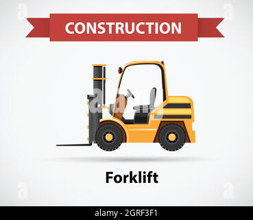 Icon design for construction with forklift truck Stock Vector