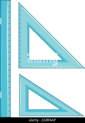 Set of geometry ruler Stock Vector