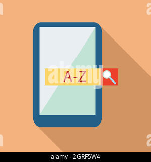 Mobile app with translator icon, flat style Stock Vector