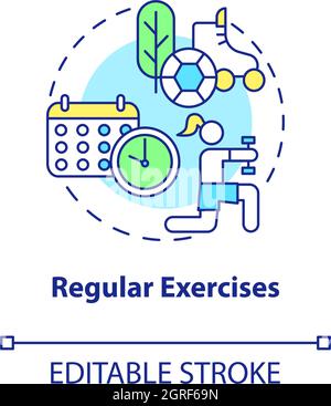 Regular exercises concept icon Stock Vector