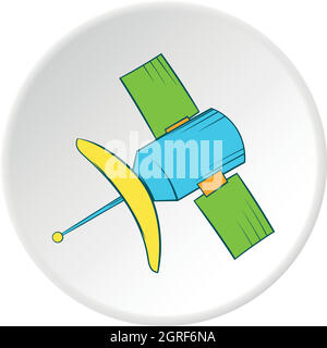 Satellite icon, cartoon style Stock Vector