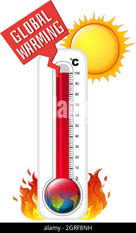 Thermometer in summer weather Stock Vector