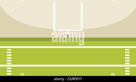 Background scene of american football field with goal Stock Vector