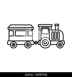 Children train for walks in amusement park icon Stock Vector