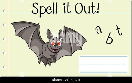 Spell it out bat Stock Vector