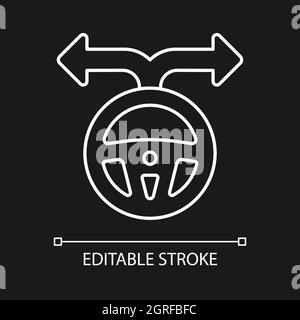 Flexibility to alternatives white linear icon for dark theme Stock Vector