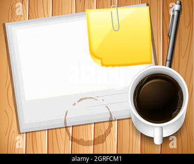 Paper and coffee Stock Vector