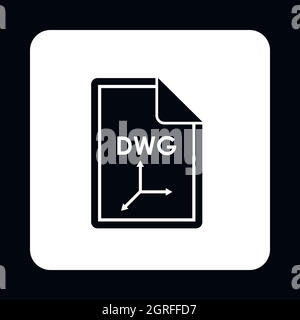 File DWG icon, simple style Stock Vector