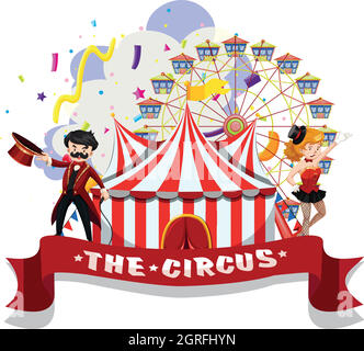 The circus wallpaper scene illustration Stock Vector Image & Art - Alamy