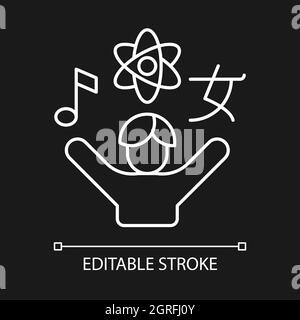 Inquisitiveness white linear icon for dark theme Stock Vector