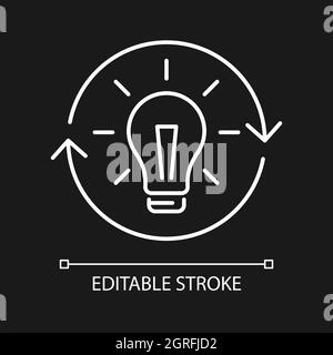 Reconsidering white linear icon for dark theme Stock Vector