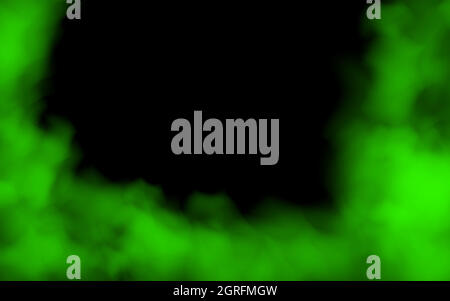 Green Fog or smoke color isolated transparent special effect. Green vector cloudiness, mist smog background. illustration. EPS 10 Stock Vector